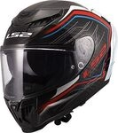 LS2 FF807 Dragon Subic, Integralhelm - Schwarz/Wei&szlig;/Blau/Rot - XXS