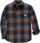 Carhartt Heavyweight Flannel Plaid, Hemd - Braun/Dunkelblau (Rdk) - L