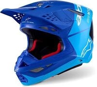Alpinestars S-M10 Flood, Motocrosshelm - Blau/Hellblau/Schwarz - M