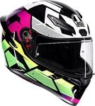 AGV K1 S Punkpulse S26, Integralhelm - Schwarz/Lila/Neon-Gr&uuml;n/Wei&szlig; - L