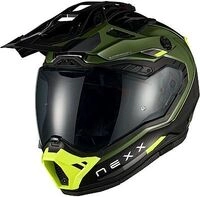 Nexx X.Rally Carbon Raid, Endurohelm - Dunkelgr&uuml;n/Neon-Gelb/Schwarz - XS