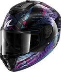 Shark Spartan RS Reptaia, Integralhelm - Schwarz/Blau/Lila/Pink - L