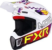 FXR Clutch Race Div, Motocrosshelm - Wei&szlig;/Lila/Rot/Gelb - XL