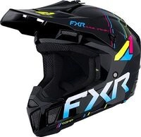 FXR Clutch MX Rave, Motocrosshelm Jugend - Schwarz/Pink/Blau/Gelb - S