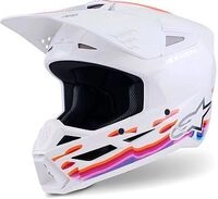 Alpinestars S-M3 Force OCD, Motocrosshelm - Wei&szlig;/Lila/Blau - XS