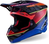 Alpinestars Supertech S-M10 Era, Motocrosshelm - Blau/Rot/Neon-Gelb/Schwarz - M