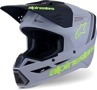 Alpinestars S-M3 Radium, Motocrosshelm - Matt Grau/Schwarz/Neon-Gelb - XS