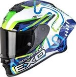 Scorpion EXO-R1 Evo II Air Cornering, Integralhelm - Wei&szlig;/Blau/Gr&uuml;n - XL