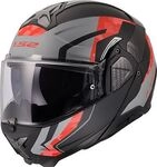 LS2 FF910 Advant II Glide, Modularhelm - Matt Schwarz/Grau/Rot - XXS