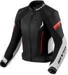 Revit Xena 4, Lederjacke perforiert Damen - Schwarz/Wei&szlig;/Neon-Rot - 34