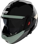 Nolan N120-1 Blocco 358, Modularhelm - Schwarz/Dunkelgrau/Gr&uuml;n/Beige - M