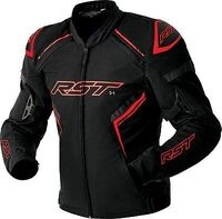 RST S1 D3O, Textiljacke wasserdicht - Schwarz/Rot - S