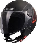 LS2 OF558 Sphere Lux II Minim, Jethelm - Matt Schwarz/Grau/Rot - XS