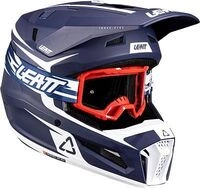 Leatt 3.5 Junior V26, Motocrosshelm Jugend - Matt Dunkelblau/Wei&szlig; - M