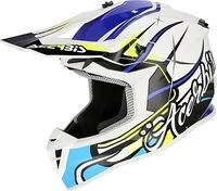 Acerbis Linear, Motocrosshelm - Wei&szlig;/Schwarz/Blau/Hellblau - XS
