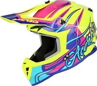 Acerbis Linear, Motocrosshelm - Neon-Gelb/Blau/Pink/T&uuml;rkis - XS