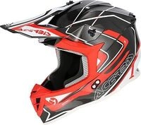 Acerbis Linear, Motocrosshelm - Schwarz/Hellgrau/Rot - XS