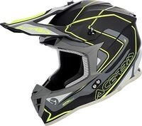 Acerbis Linear, Motocrosshelm - Matt Schwarz/Grau/Neon-Gelb - XS