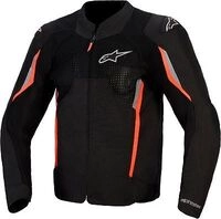 Alpinestars AST V3 Air, Textiljacke - Schwarz/Dunkelgrau/Neon-Rot - M