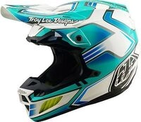 Troy Lee Designs SE5 Composite Crest, Motocrosshelm - T&uuml;rkis/Wei&szlig;/Neon-Gelb - S