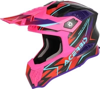 Acerbis 0026905.723.061, Acerbis Airstrike-X, Motocrosshelm - Schwarz/Pink/Lila/Rot -