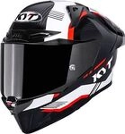 KYT R1R Carbon Zone, Integralhelm - Schwarz/Wei&szlig;/Rot - XS