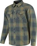 Rusty Stitches Noah Fleece Tech, Hemd/Textiljacke - Blau/Gr&uuml;n/Orange - XL