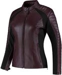 Rusty Stitches Donna, Lederjacke Damen - Lila/Schwarz - 36