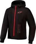 Alpinestars Radium Tech Hoodie, Textiljacke - Schwarz/Hellrot - L