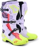 Alpinestars Tech 10 Supervented, Stiefel - Lila/Neon-Gelb/Rot - 9 US