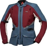 IXS Tourster-STX 1.0, Textiljacke wasserdicht Damen - Dunkelrot/Blau/Hellgrau -...
