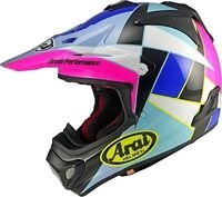 Arai MX-V EVO Peak, Motocrosshelm - Pink/Blau/Schwarz/Wei&szlig; - XS