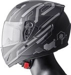 GMS-Moto Hexago Graphic, Integralhelm - Matt Schwarz/Grau - L