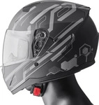 GMS-Moto ZG12501-M99-2XL, GMS-Moto Hexago Graphic, Integralhelm - Matt Schwarz/Grau -