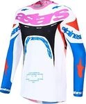 Alpinestars Supertech Dyna, Trikot - Wei&szlig;/Blau/Schwarz/Pink - S
