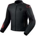 Revit Quadratic, Lederjacke perforiert - Schwarz/Neon-Rot - 46