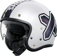 Shoei 13.11.103.7, Shoei J.O2 Cross Logo 2, Jethelm - Wei&szlig;/Lila/Schwarz - XXL
