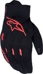 Alpinestars Faster v3 Plasma Drystar, Handschuhe wasserdicht - Schwarz/Neon-Rot - S
