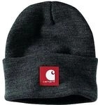 Carhartt Rubber Patch Watch, Kappe - Dunkelgrau/Rot - Einheitsgr&ouml;&szlig;e