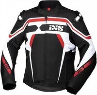 IXS RS-700-ST, Textiljacke wasserdicht - Schwarz/Wei&szlig;/Rot - M