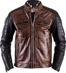 Helstons Cruiser, Lederjacke wasserdicht - Dunkelbraun/Schwarz - XL