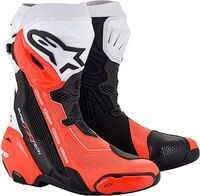 Alpinestars Supertech R Vented, Stiefel perforiert - Schwarz/Wei&szlig;/Neon-Rot - 46 EU
