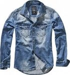 Brandit Riley Denim, Hemd - Schwarz - XL