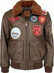 Top Gun 20201007 , Lederjacke - Dunkelbraun - XXL