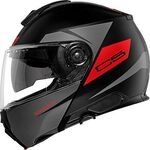 Schuberth C5 Eclipse, Klapphelm - Matt Schwarz/Dunkelgrau/Rot - XXL (62/63)