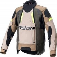 Alpinestars Harok, Textiljacke Drystar - Braun/Beige/Schwarz/Neon-Gelb - M