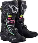 Alpinestars Tech 10 Supervented, Stiefel - Schwarz/Wei&szlig;/Gelb/Gr&uuml;n/Pink - 14 US