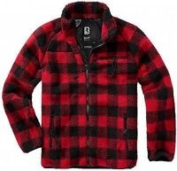 Brandit Teddyfleece, Textiljacke - Rot/Schwarz - 3XL