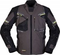 Modeka Taran, Textiljacke wasserdicht - Schwarz/Dunkelgrau/Neon-Gelb - XL
