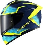Suomy Track-1 Reaction, Integralhelm - Matt Dunkelblau/T&uuml;rkis/Gelb - L